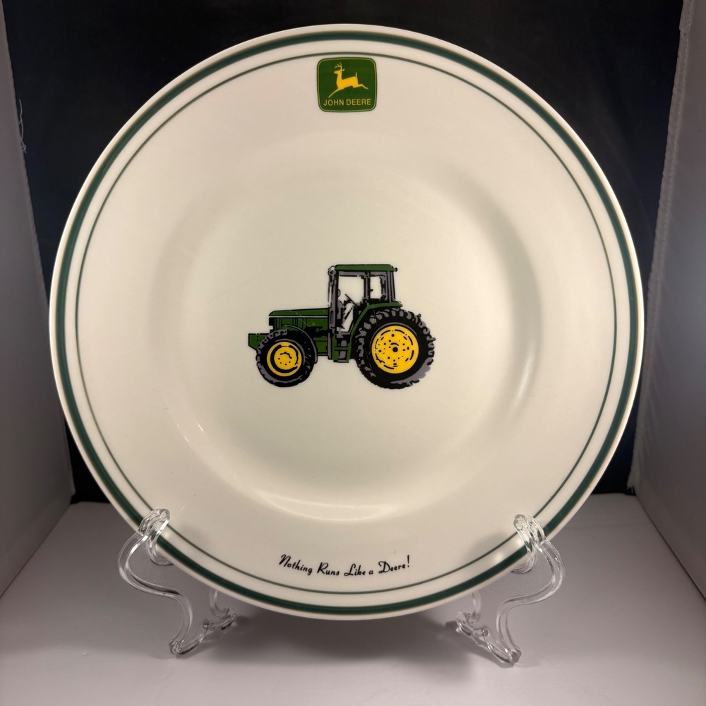 John Deere Gibson Dinner Plate Nothing Runs Like a Deere Tractor 11 Inch